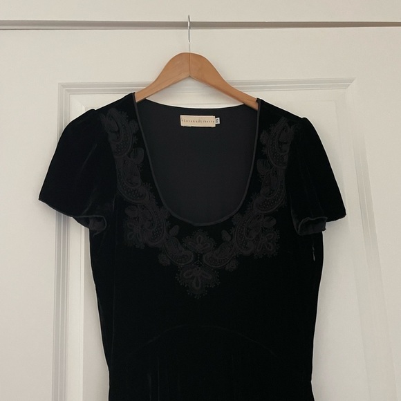 Johnny Was 4 Love and Liberty Embroidered Velvet Dress Witchy Boho Whimsigoth - Picture 8 of 12